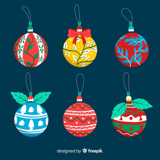Bolas de navidad dibujadas a mano