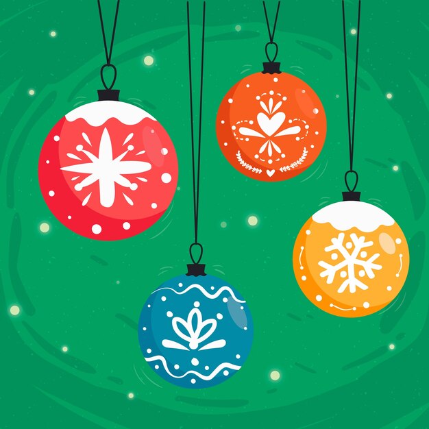 Bolas de navidad dibujadas a mano