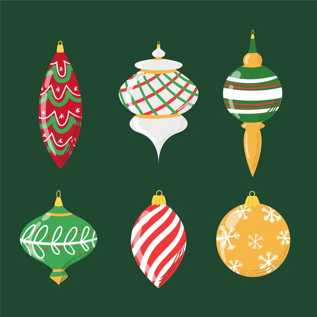 Bolas de navidad diseño dibujado a mano
