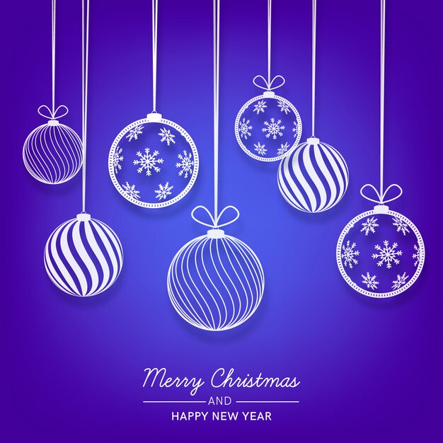 Bolas de navidad en papel