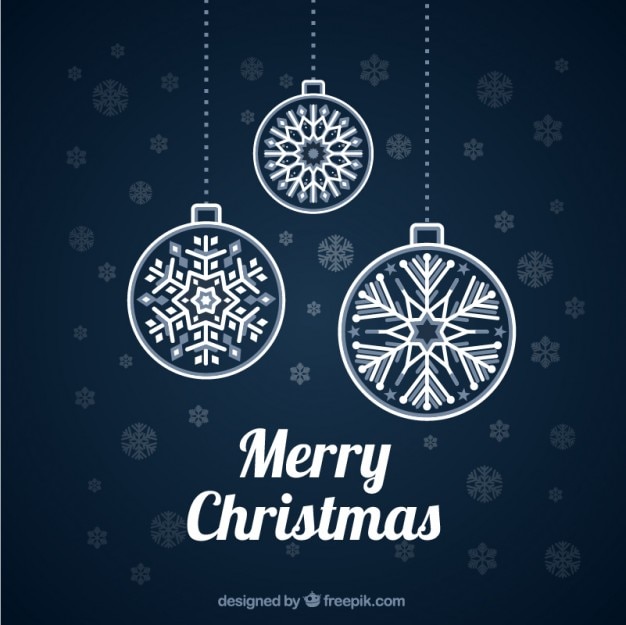 Bolas de navidad sobre fondo azul