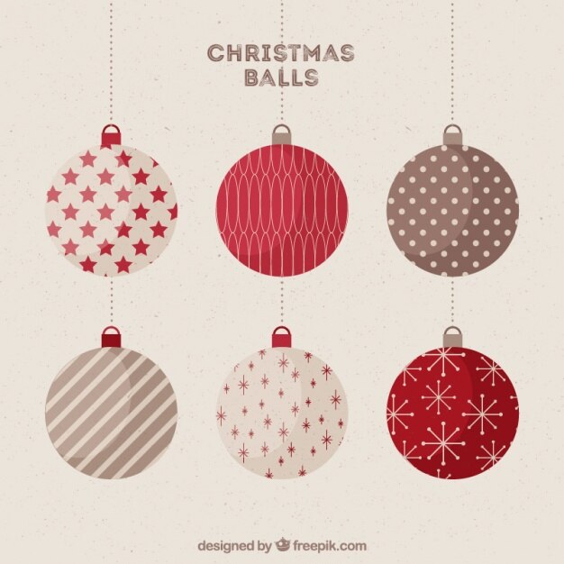 Bolas navideñas vintage con colores cálidos