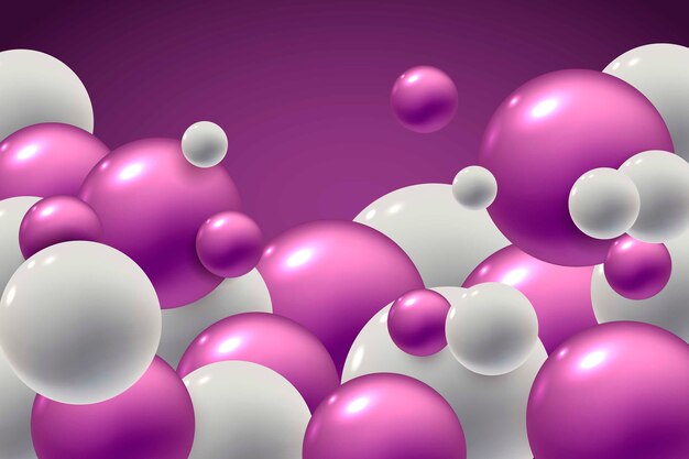 Bolas de plástico realistas brillantes de fondo