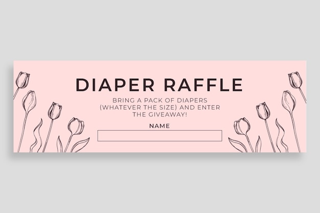 Boleto para el sorteo de pañales para la ducha de bebé