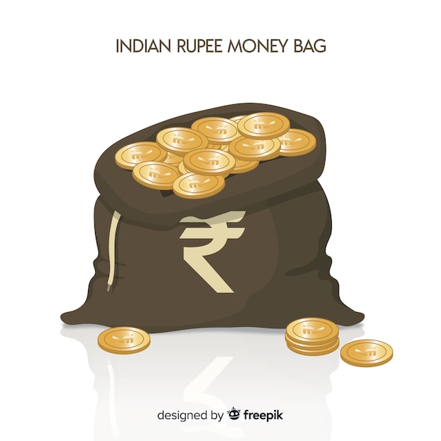 Vector gratuito bolsa de dinero de rupias indias