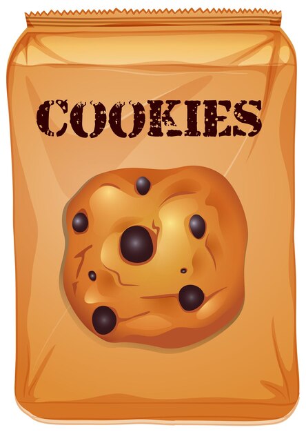 Bolsa marrón de galletas con chispas de chocolate