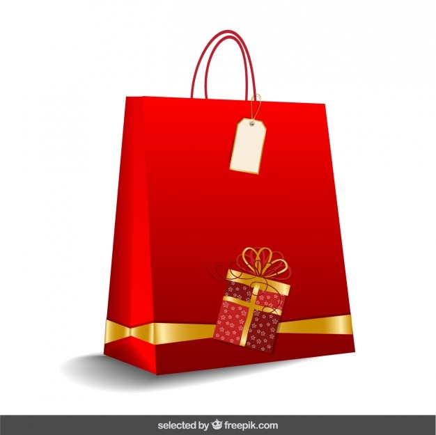 Vector gratuito bolsa roja de navidad