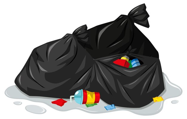 Bolsas de basura y basura sucia