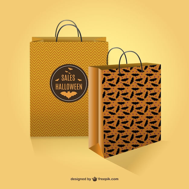 Vector gratuito bolsas de compra para halloween