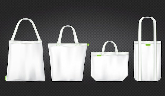 Vector gratuito bolsas ecológicas de compras blancas