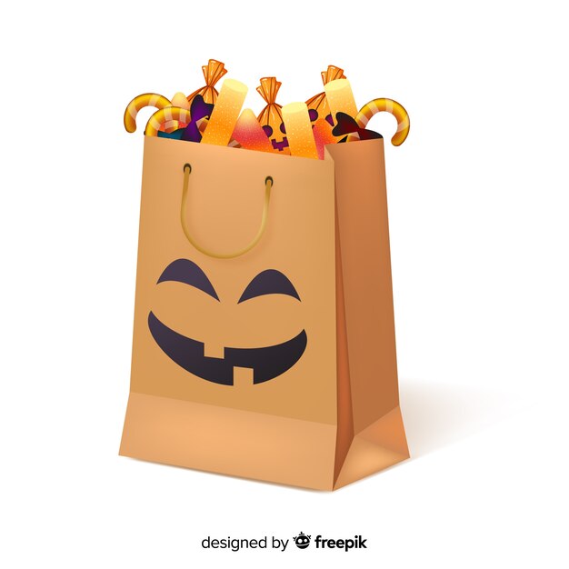 Bolso de caramelos de halloween realista