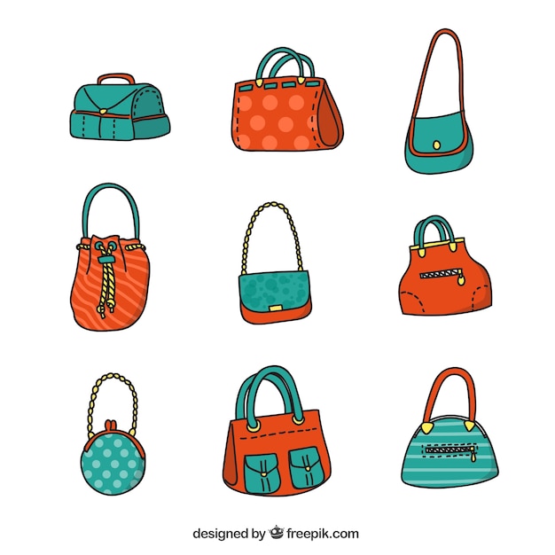 Vector gratuito bolsos bonitos de mujer