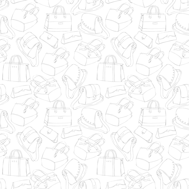Bolsos de mujer con estilo sin costura boceto