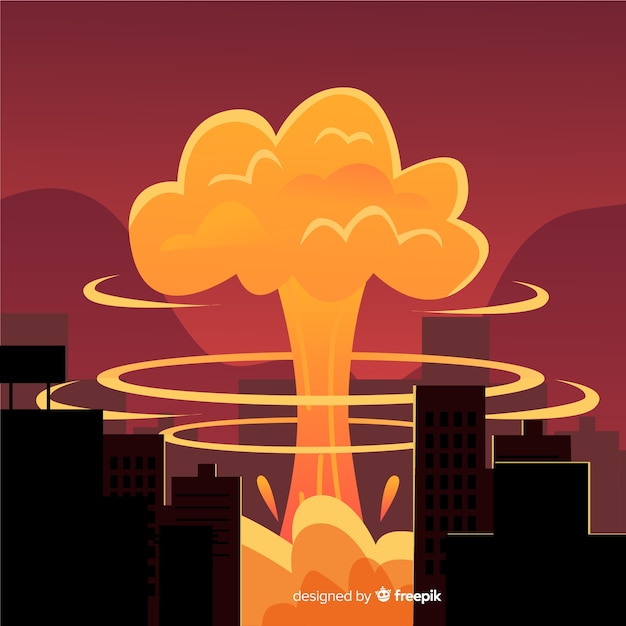 Bomba nuclear plana en una ciudad