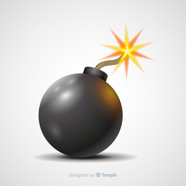 Bomba redondeada realista con mecha