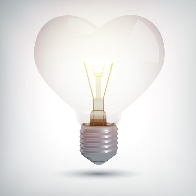 Bombilla 3d eléctrica iluminada realista