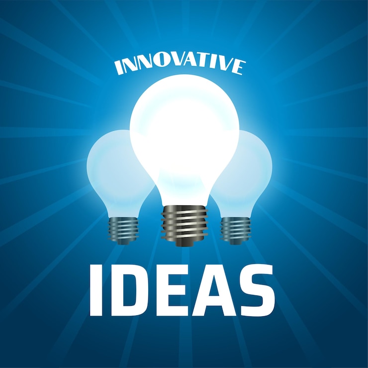 Vector gratuito bombilla incandescente con concepto de idea de energía innovadora