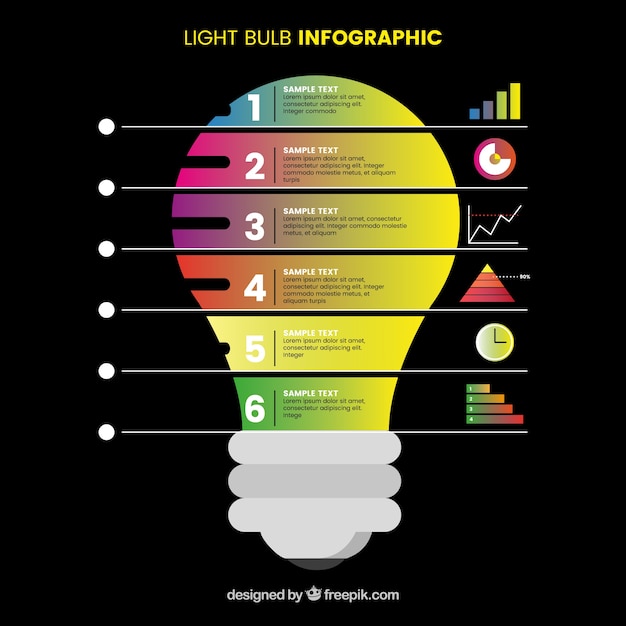 Vector gratuito bombilla infográfica