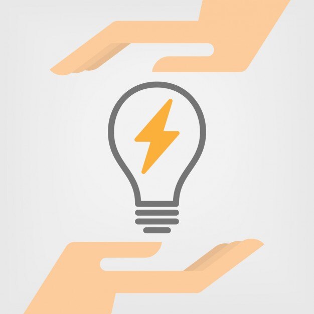 Vector gratuito bombilla con el signo de batería