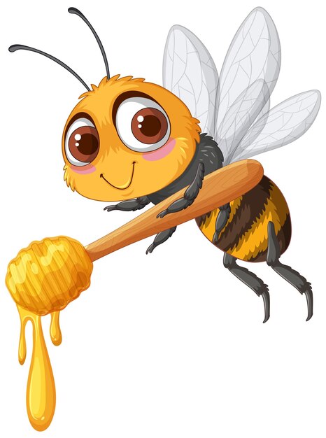 Una bonita abeja con miel goteando