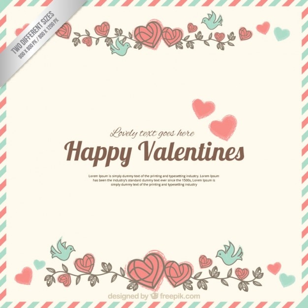 Vector gratuito bonita carta de feliz san valentín