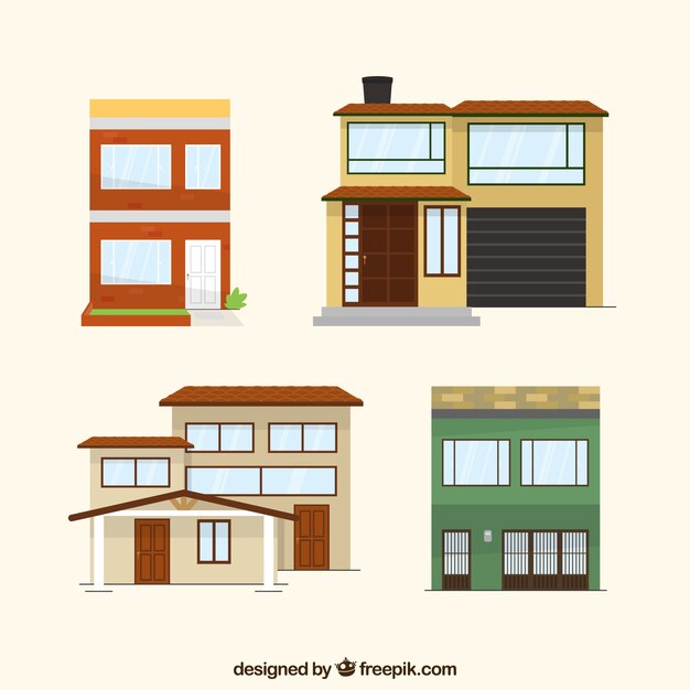 Bonita colección de casas de colores