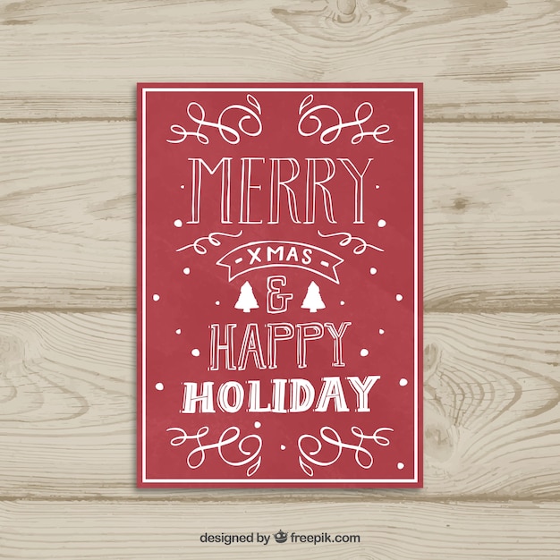 Vector gratuito bonita felicitación de lettering navideño