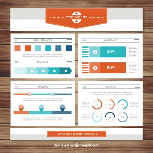 Bonita presentación de negocios con gráficas