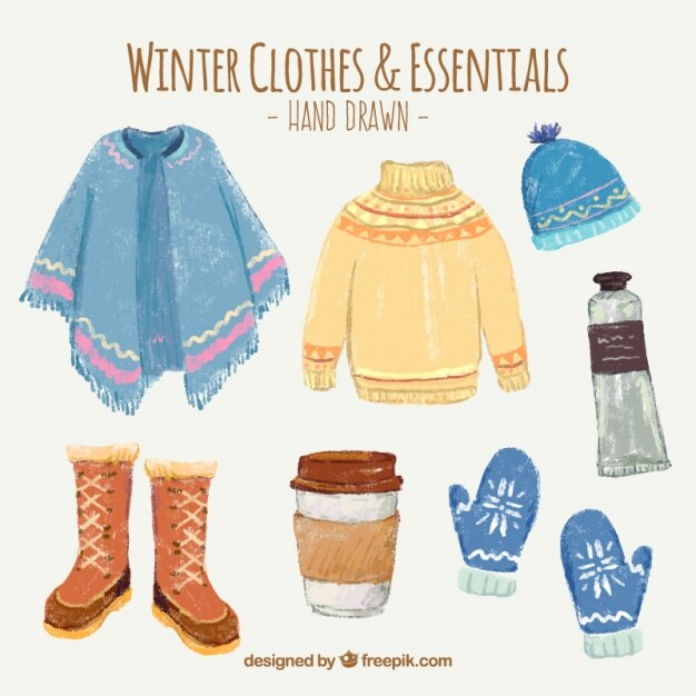 Bonita ropa de invierno pintados a mano 
