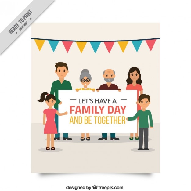 Vector gratuito bonita tarjeta del día de la familia