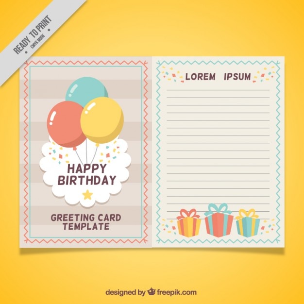 Bonita tarjeta vintage con globos