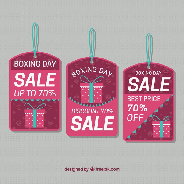 Bonitas etiquetas de regalos del día del empaquetado 