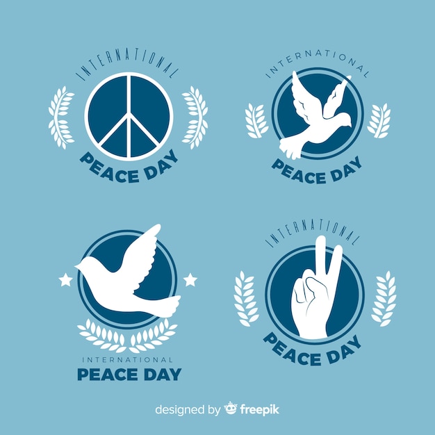 Vector gratuito bonitas insignias del día de la paz