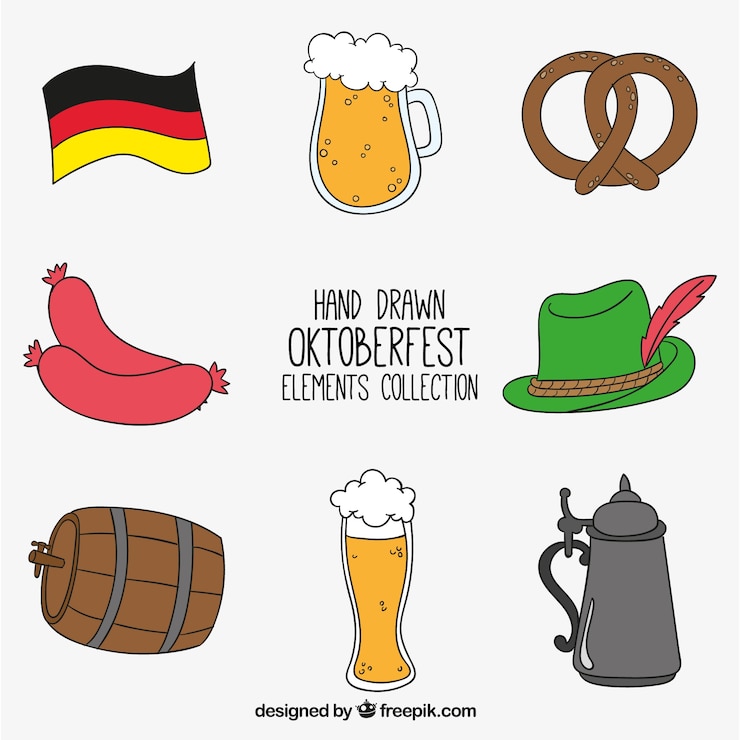 Vector gratuito bonitas insignias para el oktoberfest