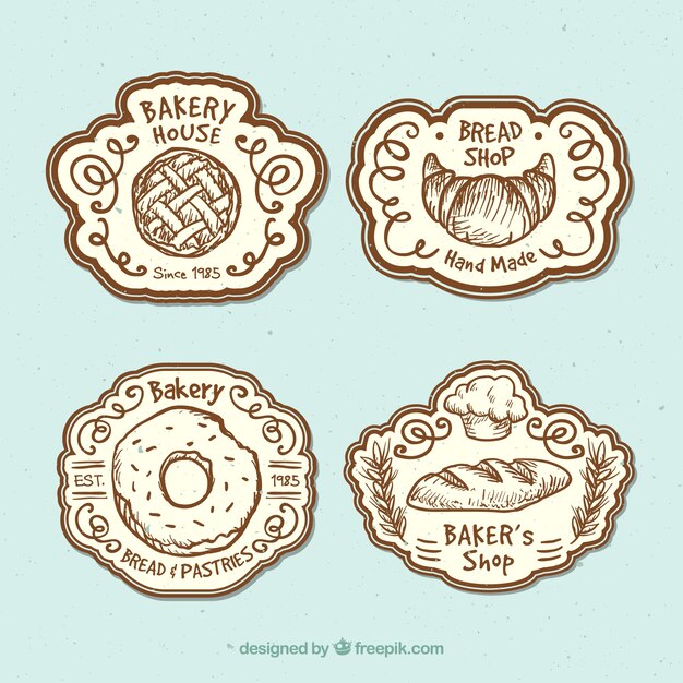 Bonitas insignias para una panadería 