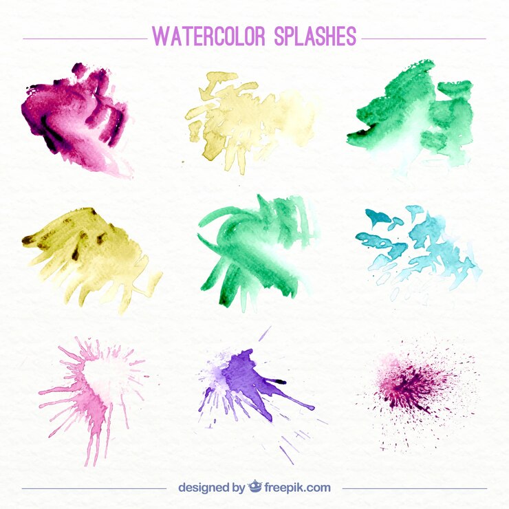 Vector gratuito bonitas manchas de acuarelas de colores