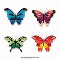 Vector gratuito bonitas mariposas elegantes