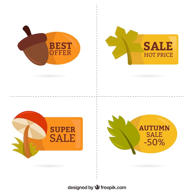 Bonitas pegatinas de otoño con ofertas