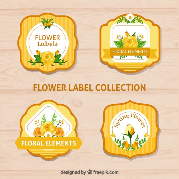 Vector gratuito bonitas pegatinas retro florales