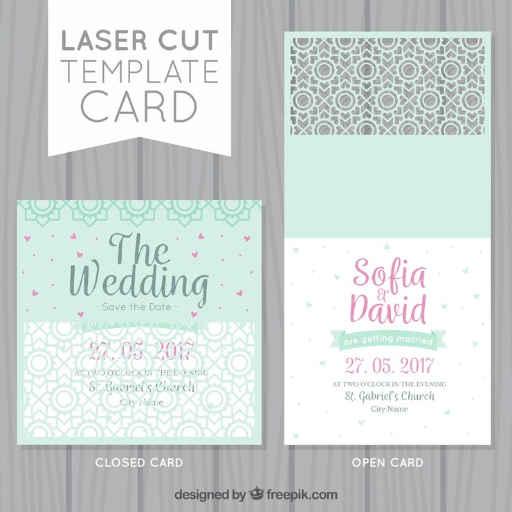 Vector gratuito bonitas tarjetas de boda ornamentales