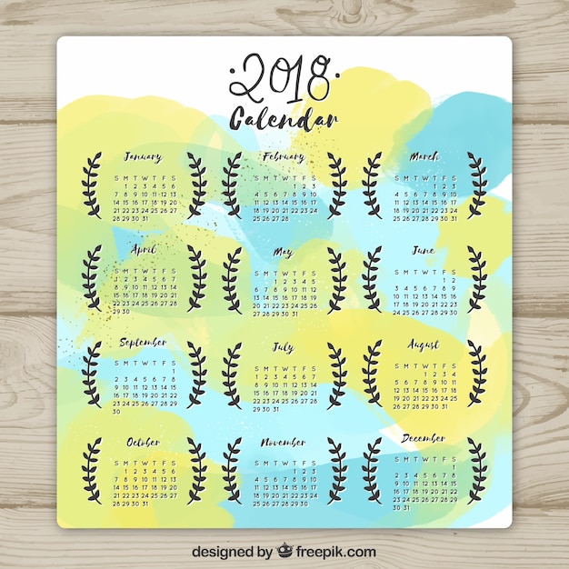 Bonito calendario 2018