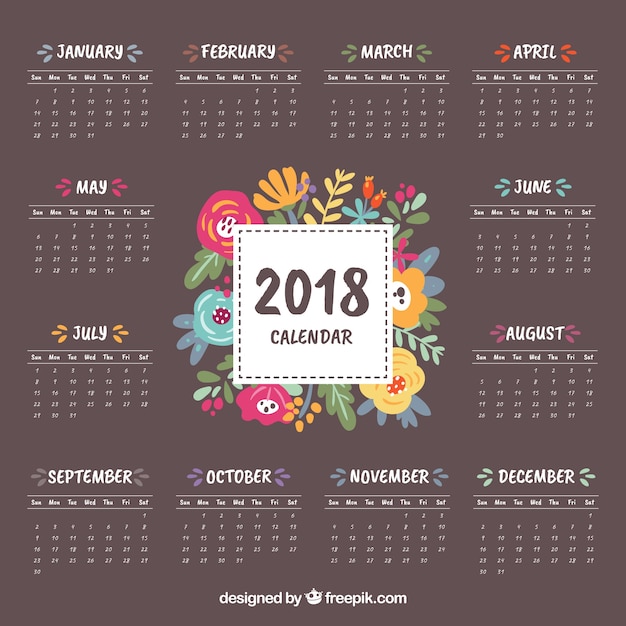 Bonito calendario 2018