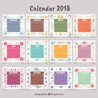 Vector gratuito bonito calendario 2018