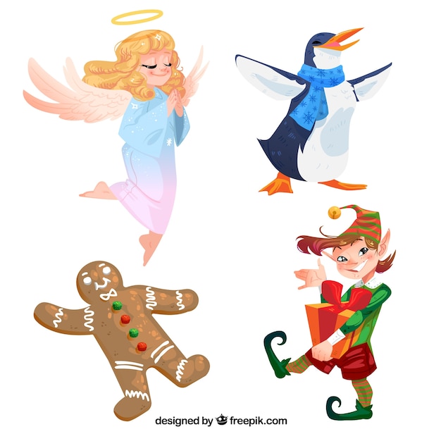 Bonito conjunto de personajes navideños
