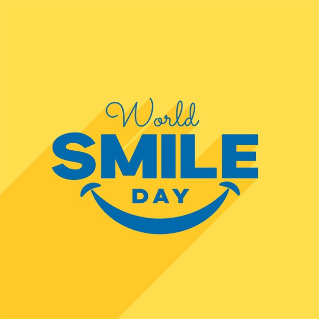 bonito día mundial de la sonrisa fondo amarillo que expresa felicidad vector