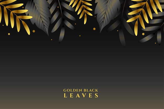 Bonito diseño de hojas doradas y negras en fondo oscuro.
