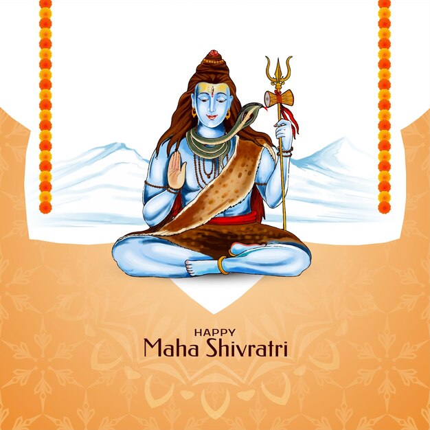 Bonito feliz Maha Shivratri la celebración del festival hindú indio el fondo del saludo