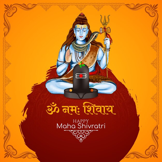 Bonito feliz Maha Shivratri la celebración del festival hindú indio el fondo del saludo