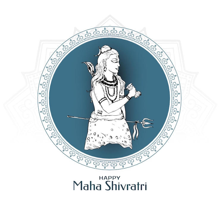 Vector gratuito bonito feliz maha shivratri la celebración del festival hindú indio el fondo del saludo