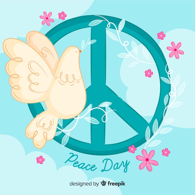 Vector gratuito bonito fondo del día de la paz